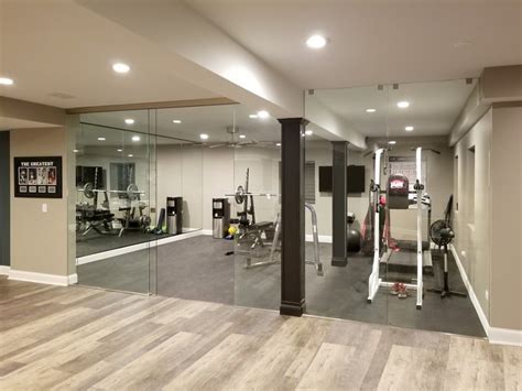 Interior Glass Walls Creative Mirror And Shower Home Gym Basement