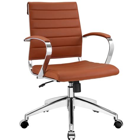 Dimensions also affect the way you work and perform on your desk. Jive Modern Mid-back Ribbed Vinyl Office Chair With Chrome ...