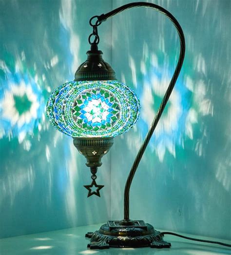 LaModaHome 2019 Turkish Moroccan Mosaic Table Bedside Night Tiffany