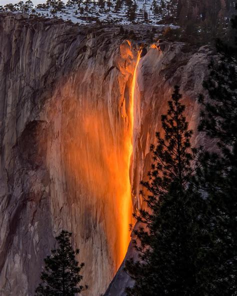 Horsetail Falls On Fire