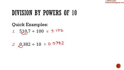 Division By Powers Of 10 Decimals Whole Numbers Computation Youtube