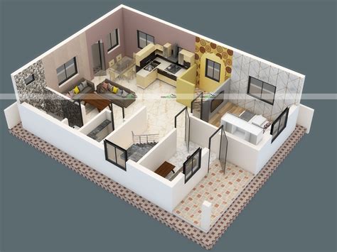 One Floor House Design Plans 3d