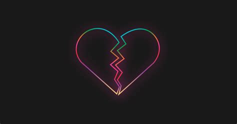 Neon Broken Heart Rainbow Heart Pillow Teepublic Au