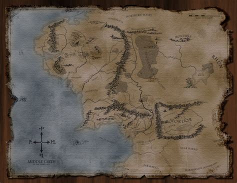 Free Download Map Of Middle Earth And The Undying Lands By