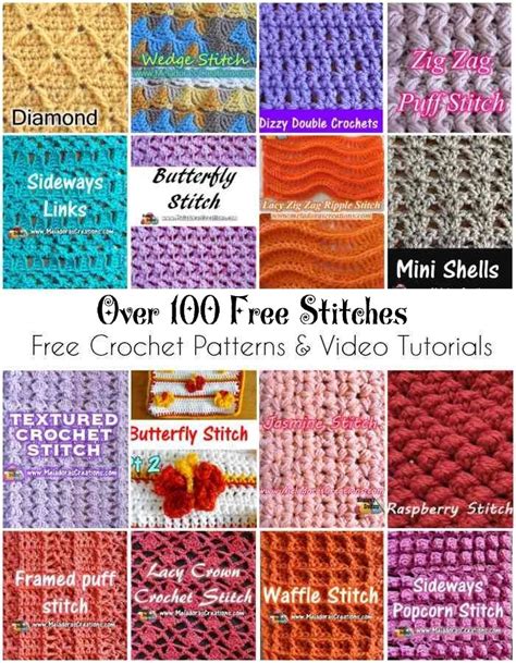 Over 100 Crochet Stitch Tutorials Meladoras Creations