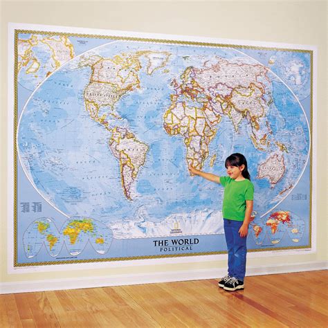 Large Wall Map Of The World Map Vectorcampus Map