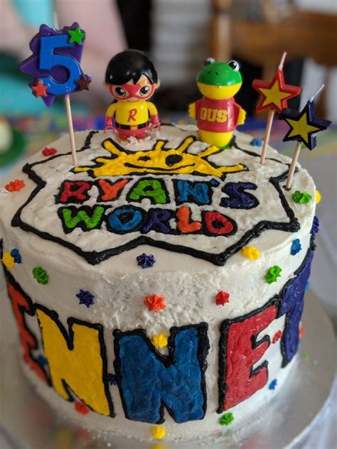 Birthday cake with candles premium photo. Ryan's world cake | 4th birthday cakes for boys, Birthday cake toppers, Birthday cookies