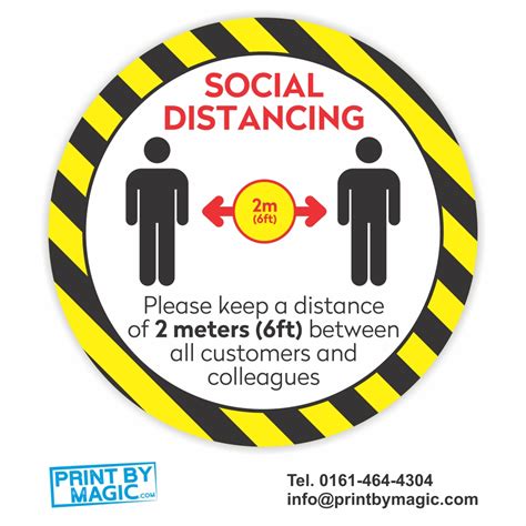 Keep Social Distance Stand Here Floor Sticker Laminated R10 Anti Slip