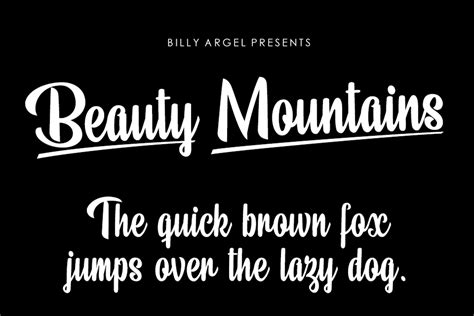 Beauty Mountains Font Billy Argel Fonts Fontspace