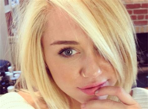 Miley Cyrus Debuts Shorter Blonder Hair E News