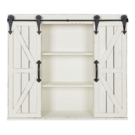 Kate And Laurel Cates Decorative Wall Storage Cabinet With Two Sliding