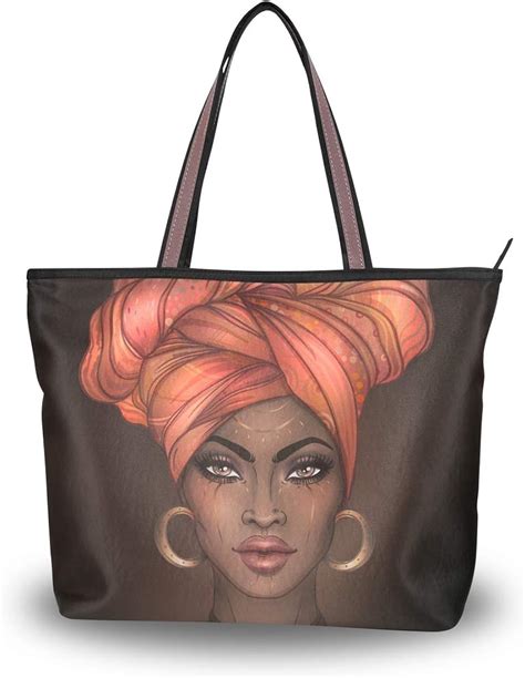 Women Top Handle Handbag African American Woman Shoulder Tote Bags