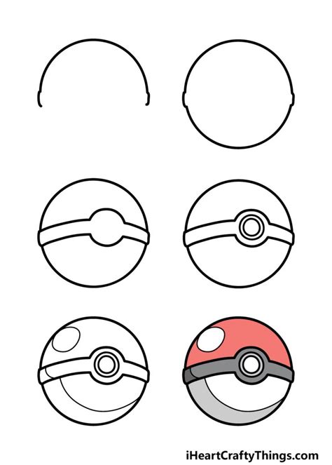Pokeball Drawing How To Draw A Pokeball Step By Step