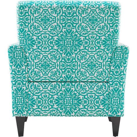 Handy Living Alex Turquoise Damask Arm Chair Turquoise Blue