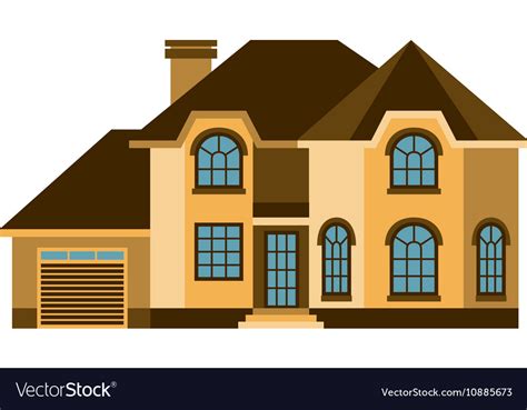 House Front View Royalty Free Vector Image Vectorstock