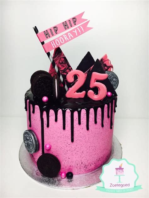 25 Birthday Pink Drip Cake Drip Cakes Cake 25th Birthday Cakes