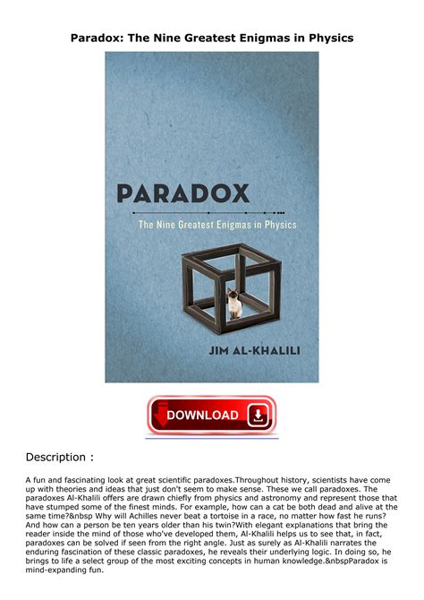 ⚡ PDF Read Online ️ Paradox: The Nine Greatest Enigmas in Physics ful