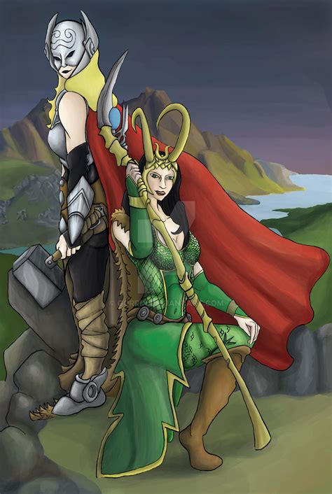 Lady Thor And Lady Loki By Gorrin On Deviantart