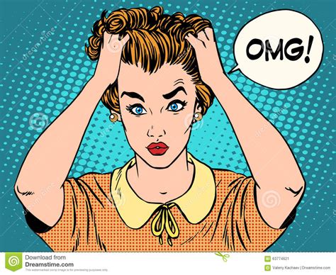 OMG The Woman In Shock Stock Vector - Image: 63774621