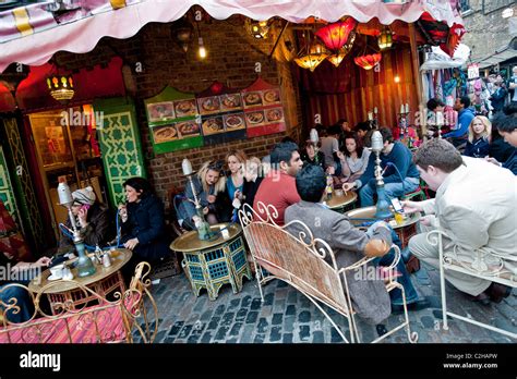 Shisha Smokers In Moroccan Cafe Bar The Stables Market Camden Nw London United Kingdom