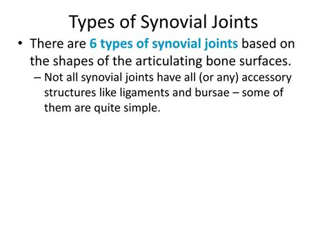 5 Types Of Synovial Joints