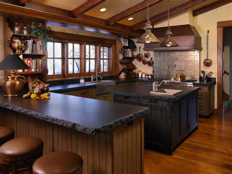 Contemporary kitchen with a copper signature series trough sink with slanted bottom and waterstone contemporary faucet in weathered copper. 20+ Rustic Kitchen Designs, Ideas | Design Trends ...