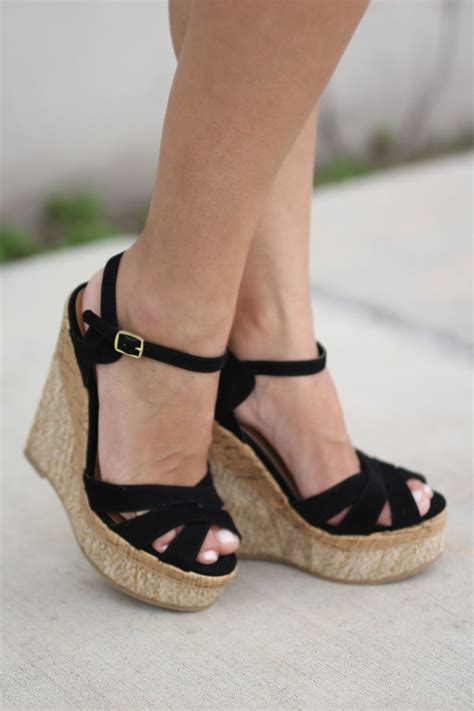 Black Wedges Wedge Shoes Women Shoes Shoes