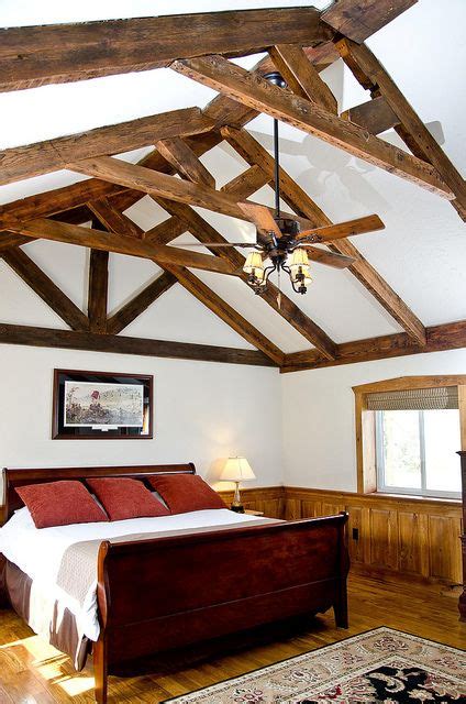 The beams in this charming room works as the element that ties all together. Vaulted Ceilings with Exposed Beams | Wood beams, Exposed ...