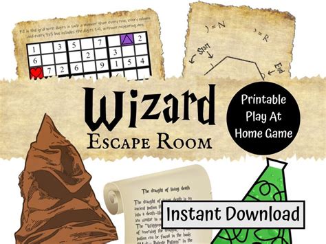 Firstly, thank you for following us. Wizard escape room game Printable escape room Instant ...
