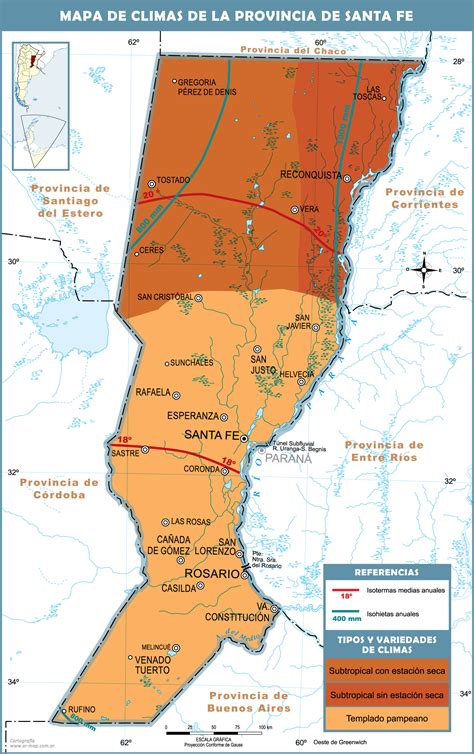 Climatic map of the Province of Santa Fe, Argentina | Gifex