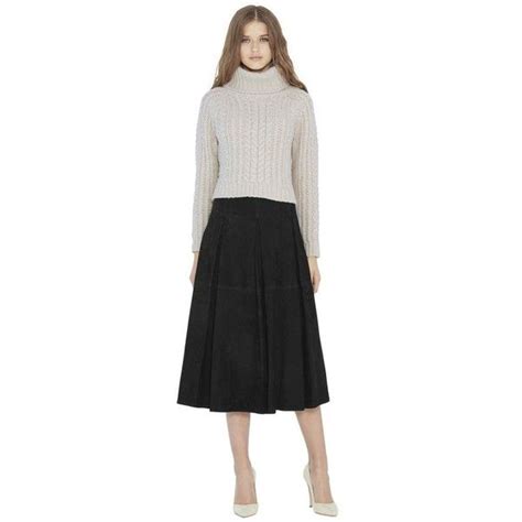 Alice Olivia Tobin Cable Crop Turtleneck Sweater 395 Liked On