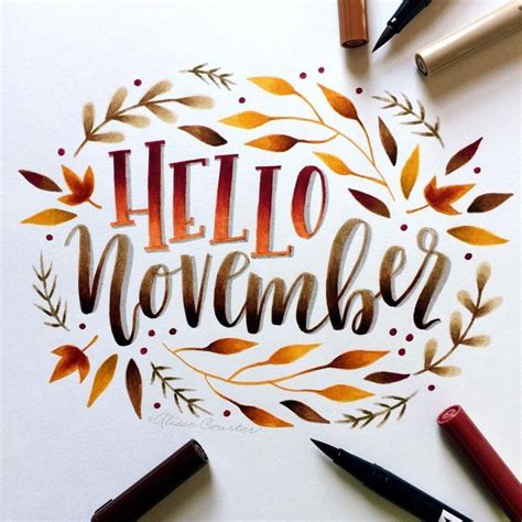 Hello November By Alisse Courter Hello November Hand Lettering