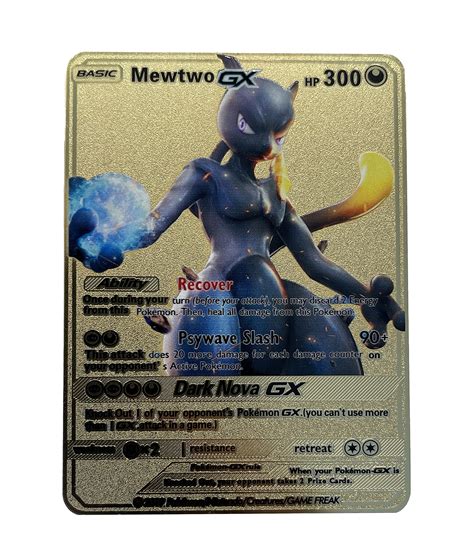 Buy Mewtwo Gx Dark Nova Pokémon Gold Card Collectors Rare Shiny Gold