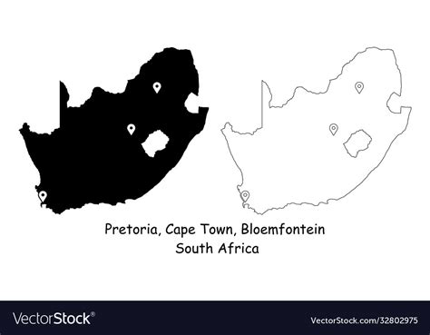 1166 Three Capital Cities South Africa Royalty Free Vector