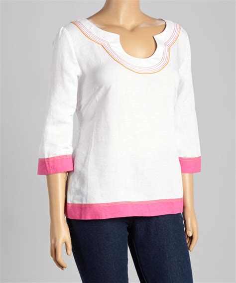 Look At This White Embroidered Linen Blend Blouse Plus On Zulily