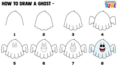 How To Draw A Halloween Ghost For Kids Easy Drawings For Kids