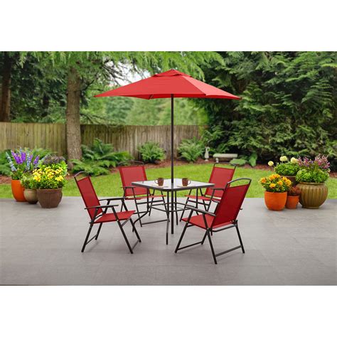 You can also purchase additional and spare cushions in different colours to bring your. Mainstays Albany Lane 6 Piece Outdoor Patio Dining Set ...