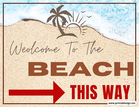 Beach This Way Sign Free Download