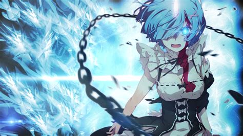 Female Anime Character With Chain Digital Wallpaper Rem Re Zero Kara