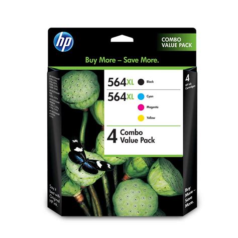 New Hp 564 Ink Cartridges Black And Colour Mega Ink 4 Pack 564xl Printer