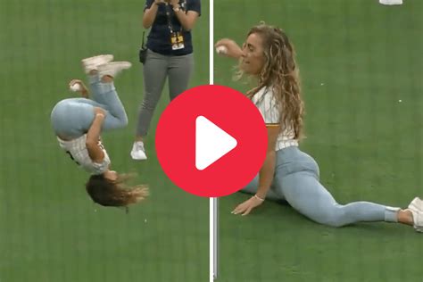 Womans Incredible Backflip Split First Pitch Goes Viral Fanbuzz