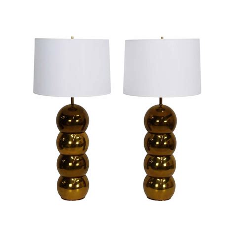 George Kovacs Brass Stacked Ball Lamps A Pair Chairish