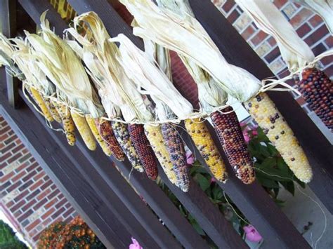 Beautiful Fall Decorations Made With Dried Corn And Corn Stalks