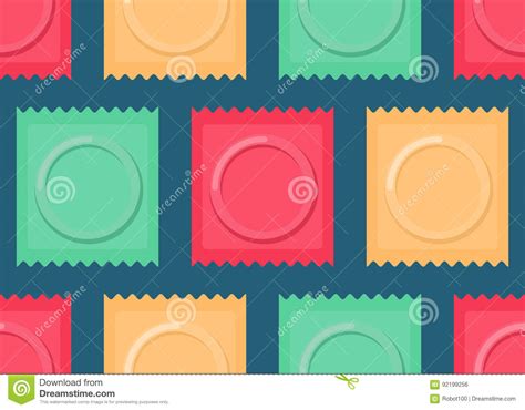 Set Color Condom Packed Seamless Pattern Contraceptive Background Sex Protection Texture Stock