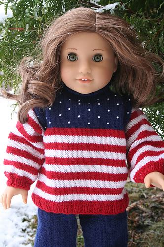 Ravelry American Girl Patriotic Sweater Pattern By Astrid Aesoey