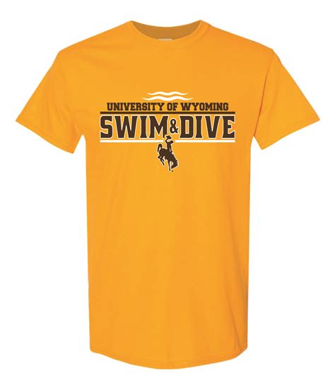 Wyoming Cowboys 2022 Swim And Dive Tee Gold University Of W
