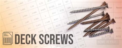 Deck Screw Size Chart Sizes And How To Pick The Right Type Home