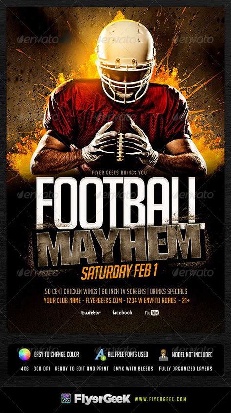 Football Flyer Template Free Collection