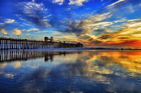 Reflections Of The Oceanside Pier At Sunset October 17 2012