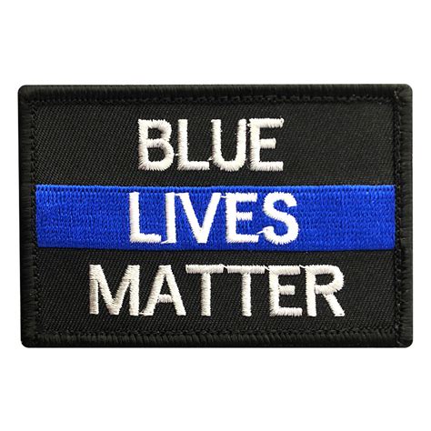 Police Blue Lives Matter Thin Blue Line Patch Embroidered Hook